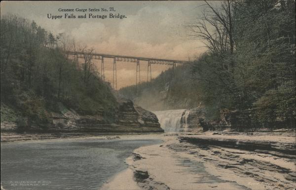 Upper Falls and Portage Bridge Castile New York