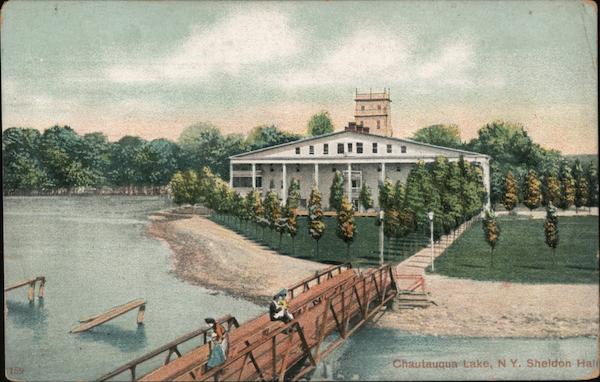 Sheldon Hall Chautauqua Lake, NY Postcard