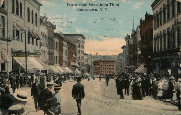 Down Main Street from Third Jamestown New York