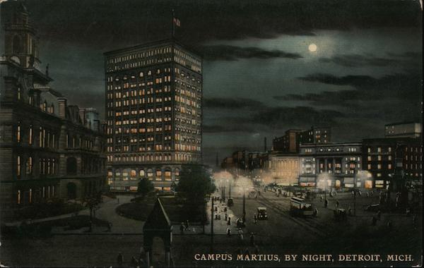 Campus Martius, by Night Detroit Michigan