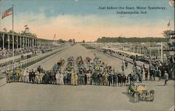 Just Before the Start, Motor Speedway Postcard