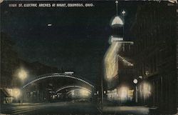 High Street Electric Arches at Night Postcard