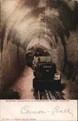 Electric Locomotive In Underground Tunnel Postcard