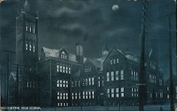 Central High School at Night Postcard