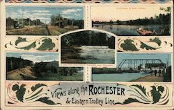 Views along the Rochester & Eastern Trolley Line Postcard