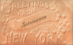 Greetings from Salamanca New York - Embossed Postcard