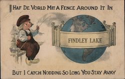 Haf De Vorld Mit a Fence Around it in Findley Lake But I Catch Nodding So Long You Stay Avay New York Postcard Postcard Postcard