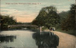 Bridge over Lake, Washington Park Postcard