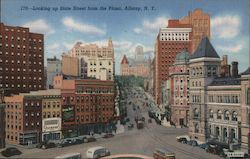 Looking up State Street from the Plaza Postcard