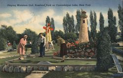Playing Miniature golf, Roseland Park on Canandaigua Lake, New York Postcard