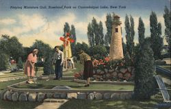 Playing Miniature golf, Roseland Park on Canandaigua Lake, New York Postcard Postcard Postcard