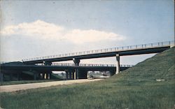 Double Overpass - New York State Thruway Postcard