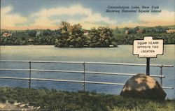 Canandaigua Lake, showing Historical Squaw Island New York Postcard Postcard Postcard