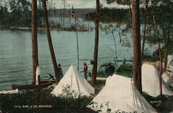 Camp Scene in The Adirondaks Postcard