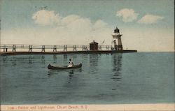 Harbor and Lighthouse Olcott, NY Postcard Postcard Postcard