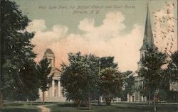 West Syde Park, 1st Baptist Church and Court House Postcard