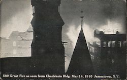 Great Fire as seen from Chadakoin Bldg. - March 14, 1910 Postcard
