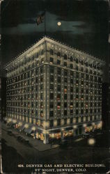 Denver Gas & Electric Building by Night Colorado Postcard Postcard Postcard