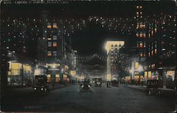 Champa St. At Night Denver, CO Postcard Postcard Postcard