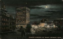 Campus Martius, by Night Detroit, MI Postcard Postcard Postcard