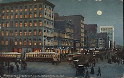 Washington Street (at night) Indianapolis, IN Postcard Postcard Postcard