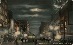 Main Street At Night Postcard
