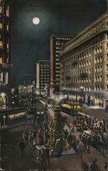 Market Street at Night Postcard
