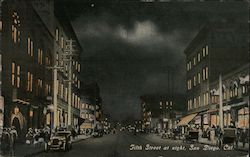 Fifth Street at night Postcard