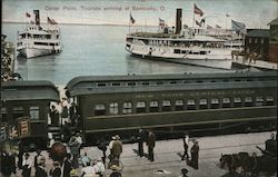 Cedar Point, Tourists arriving at Sandusky, O. Postcard