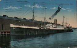 Ocean Liner in the Dock Postcard