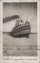 Ice-breaking Tug "James Whalen", Port Arthur Harbor Postcard