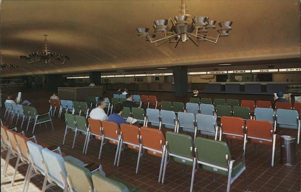 Lobby of New North Terminal Bldg., Municipal Airport Kansas City Missouri