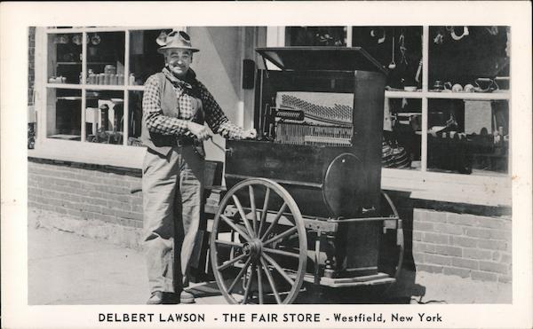 Delbert Lawson, Organ Grinder, The Fair Store Westfield New York
