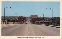 View of Town, Looking East From New Lincoln Way Viaduct Massillon, OH Postcard Postcard Postcard