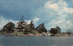 Zavikon Island - A house on a small island, surrounded by water Postcard