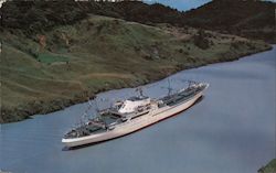 N.S. Savannah, World's First Nuclear Powered Merchant Ship, Passing through the Panama Canal Postcard