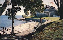 Sea Wall and Beach Bar Harbor, ME Postcard Postcard Postcard