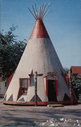 Chief Poolaw's gift shop - a large concrete tipi Postcard