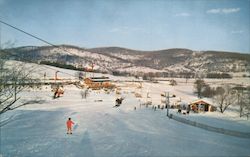 Skiing at Holiday Valley Postcard