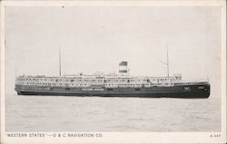 The Cruise Steamer Western States, D & C Navigation Co Postcard
