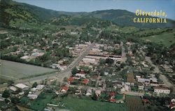 Aerial of Cloverdale, California Postcard Postcard Postcard