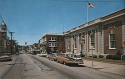 Looking Along Main Street Postcard