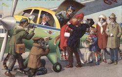 Celebrity Cats Boarding a Private Plane - Papparazi Postcard