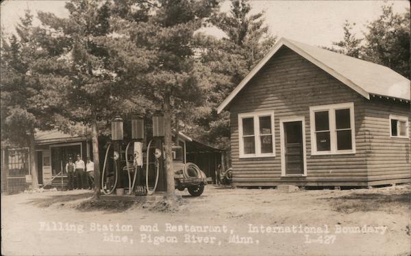 Filling Station and Restaurant at the International Boundary Line Pigeon River Minnesota