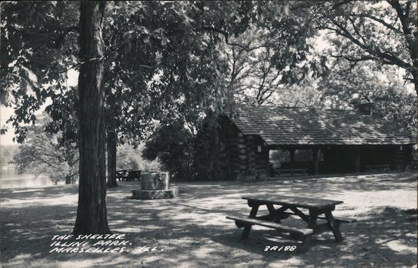 The Shelter Illini State Park Marseilles, IL Postcard