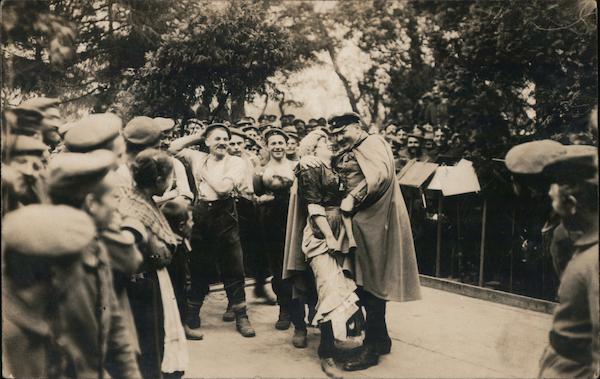 Feldpost Officer with Man in Woman's Clothing Germany