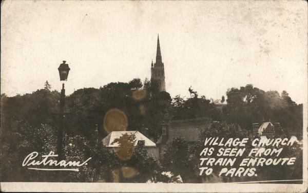 Village Church as seen from train enroute to Paris France