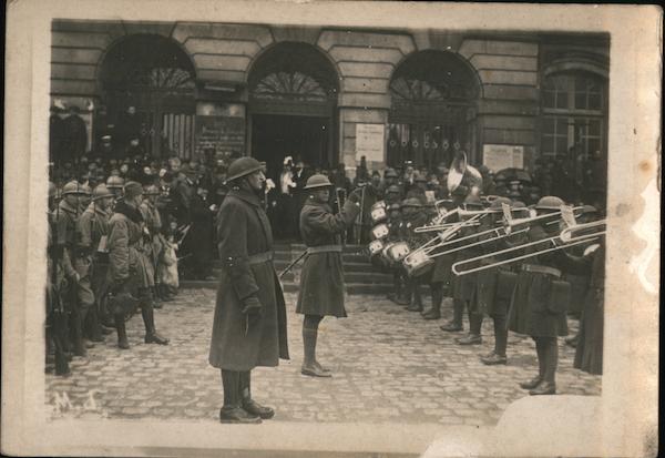 Soldiers, Military Band Chaumont France M.J. World War I