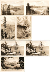 Lot of 7: Original Crater Lake Real Photo Postcards Sequential Plate Block #'s Oregon Crater Lake National Park Postcard Postcar Postcard