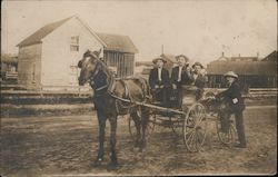"The Bell Grocery" Delivery Wagon Postcard